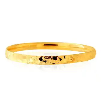 Shiels 9ct yellow gold silver filled diamond cut bangle offer