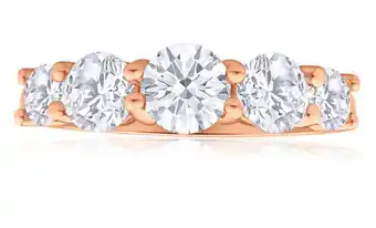 Shiels 9ct rose gold 'esther' cubic zirconia graduated ring offer