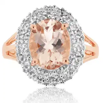 Shiels 9ct rose gold 2.00ct morganite and diamond ring offer