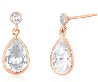 Shiels 9ct rose gold cubic zirconia drop earrings offer