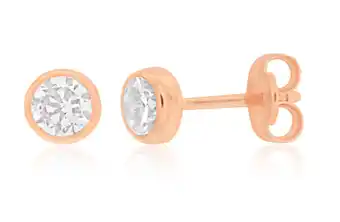 Shiels 9ct rose gold 4mm bezel set cubic zirconia stud earrings offer