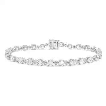 Shiels Sterling silver rhodium plated zirconia tennis 18.5cm bracelet offer