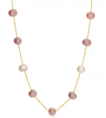 Shiels 14ct yellow gold mixed colour freshwater pearl 45cm necklace offer