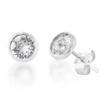 Sterling silver 5mm white swarovski crystal stud earrings