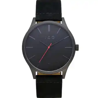 Shiels Jag malcolm j2491 stainless steel black leather mens watch offer