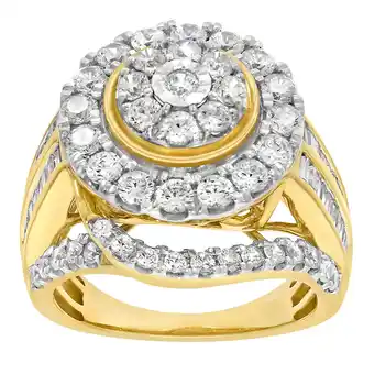 Shiels 9ct yellow gold 3.05 carat diamond ring with brilliant and tapered baguette diamonds offer