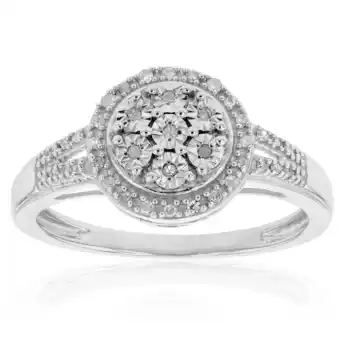Shiels Silver 0.10 carat diamond cluster ring offer
