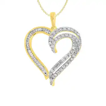 Shiels 9ct radiant yellow gold 1/2 carat diamond heart pendant with 45cm chain offer