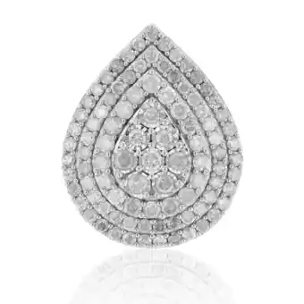 Shiels Sterling silver and 9ct yellow gold 4 carat diamond pear shaped cluster ring offer