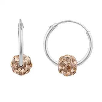 Shiels Sterling silver peach crystal slider on hoops offer