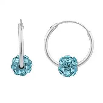 Shiels Sterling silver blue crystal slider on hoops offer