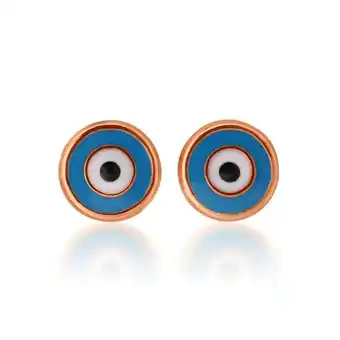 Shiels 9ct rose gold evil eye stud earrings offer
