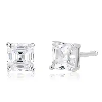 Shiels Sterling silver cubic zirconia octagon step cut stud earrings offer