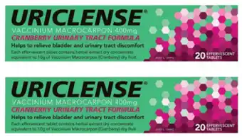 Superpharmacy Uriclense cranberry 20 effervescent tablets offer