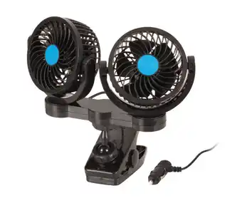 Jaycar Electronics 12v oscillating fan - dual 4" clamp mount offer