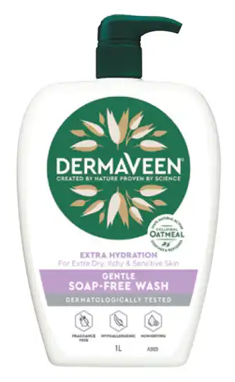 Chemist Discount Centre Dermaveen extra gentle soap free wash 1 litre offer