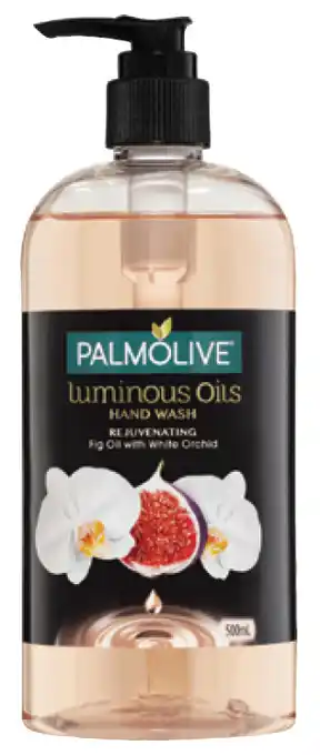 Chemist Discount Centre Palmolive luminous oils hand wash rejuvenating fig oil with white orchid 500ml offer
