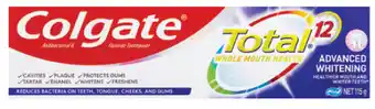 Chemist Discount Centre Colgate total advanced whitening antibacterial fluoride toothpaste 115g offer
