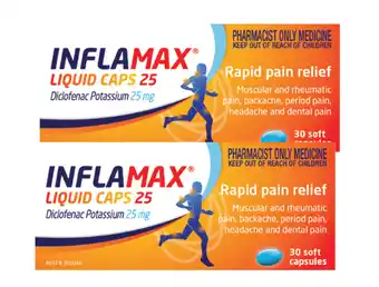Inflamax liquid capsules 25mg 30 capsules