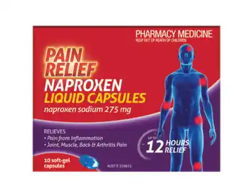 Chemist Discount Centre Naproxen pain relief 10 liquid capsules offer