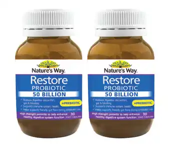 Chemist Discount Centre Nature’s way restore probiotic 50 billion 30 capsules offer