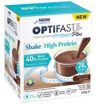 Chemist Discount Centre Optifast protein plus shake chocolate 10 x 63g offer