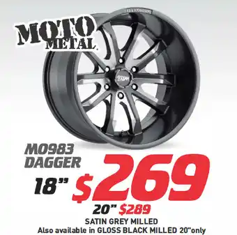 Bob Jane T-Marts 20" wheel - moto metal mo983 dagger offer