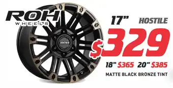 Bob Jane T-Marts 20" wheel - roh hostile offer
