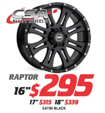 Bob Jane T-Marts 17" wheel - csa raptor offer