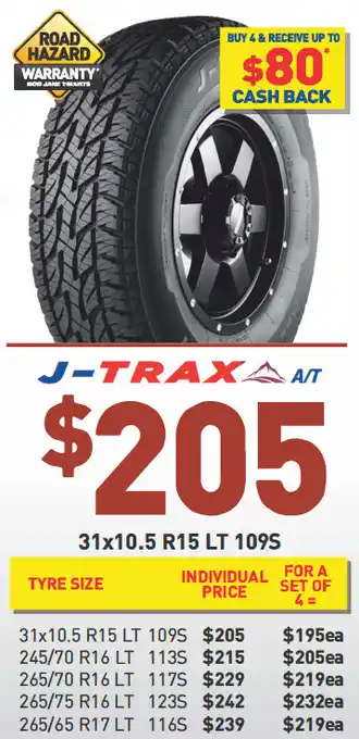 Bob Jane T-Marts Tyre - j-trax a/t offer