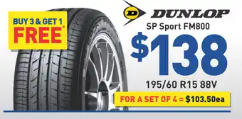 Tyre - dunlop sp sport fm800