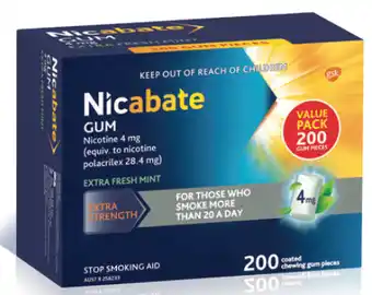 Chempro Nicabate gum extra fresh mint 4mg 200 pieces offer