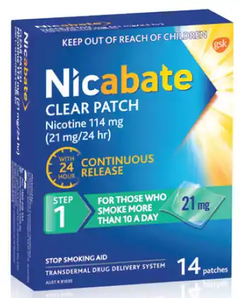 Chempro Nicabate patches clear 21mg 14 days offer