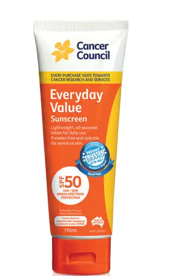 Cancer council everyday value sunscreen spf 50 110ml