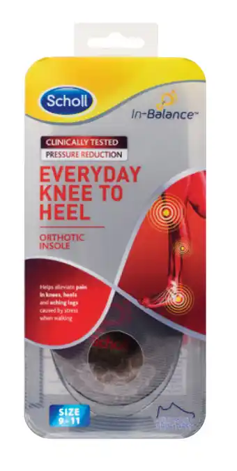 Chempro Scholl in-balance orthotics everyday knee to heel insole large 1 pair offer