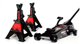 Auto One Impact 4 tonne ratchet axle stands & 2.5 tonne heavy duty trolley jack offer