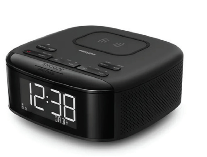 Philips dab+ clock radio with wireless charging offer at Bing Lee
