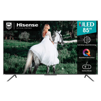 Bing Lee Hisense 85”/215cm quantum dot with full array 4k ultra hd smart uled tv offer