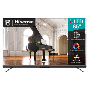 Bing Lee Hisense 85”/215cm quantum dot with full array 4k ultra hd smart uled tv offer