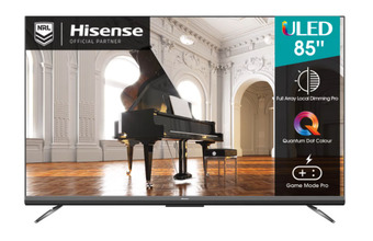 Bing Lee Hisense 85”/215cm quantum dot with full array 4k ultra hd smart uled tv offer