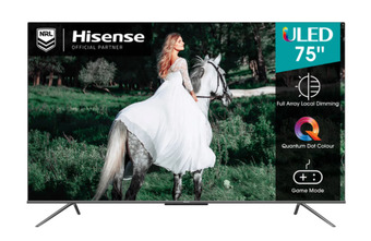 Bing Lee Hisense 75”/190cm quantum dot with full array 4k ultra hd smart uled tv offer