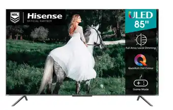 Bing Lee Hisense 85”/215cm quantum dot with full array 4k ultra hd smart uled tv offer