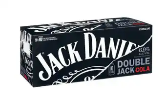 Jack daniels double jack & cola can 375ml (10 pack)