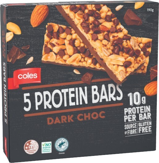 Coles Protein Bars 5 Pack 190g offer at Coles