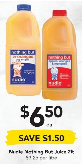 Drakes Nudie Nothing But Juice 2lt offer