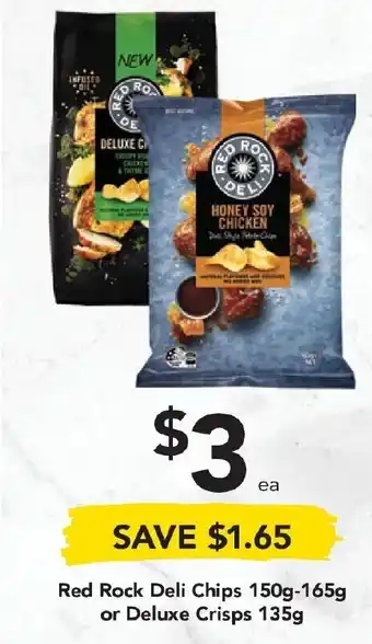 Drakes Red Rock Deli Chips 150/165g or Deluxe Crisps 135g offer