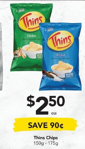 Thins Chips 150g - 175g