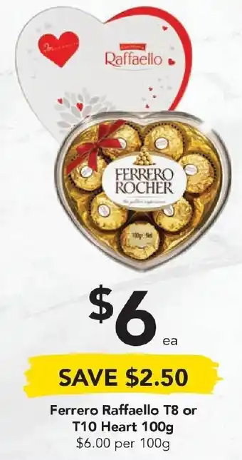 Drakes Ferrero Raffaello T8 or T10 Heart 100g offer