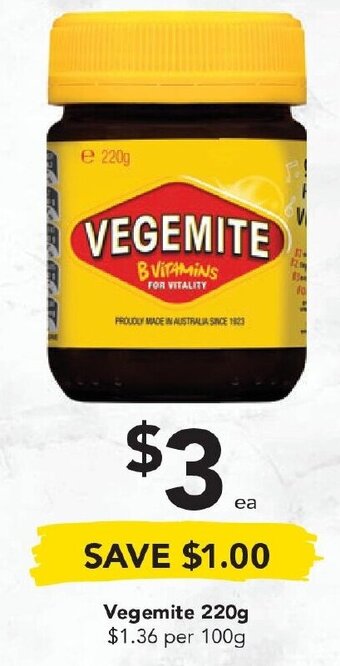 Drakes Vegemite 220g offer