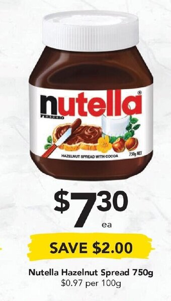 Drakes Nutella Hazelnut Spread 750g offer